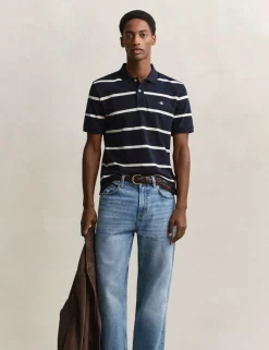 Pure Cotton Striped Polo Shirt