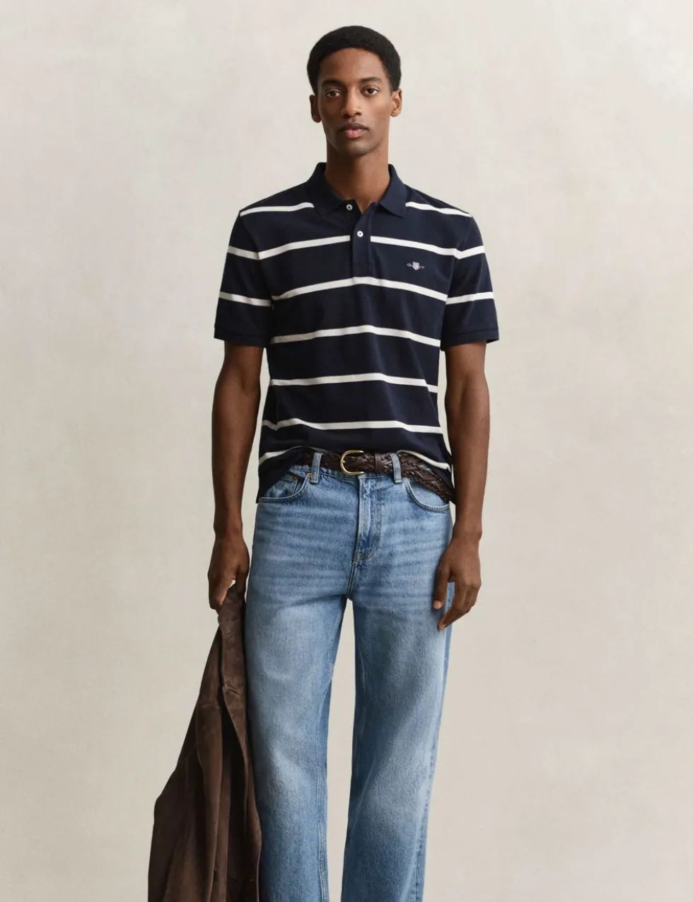 Pure Cotton Striped Polo Shirt