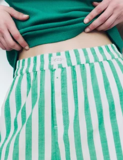 Pure Cotton Striped Pyjama Shorts