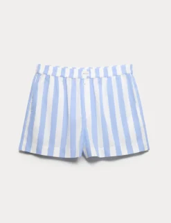 Pure Cotton Striped Pyjama Shorts