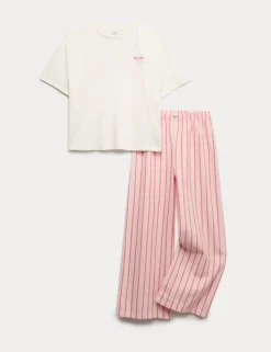 Pure Cotton Striped Pyjamas (6-16 Yrs)