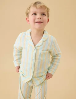 Pure Cotton Striped Pyjamas (0-8 Yrs)