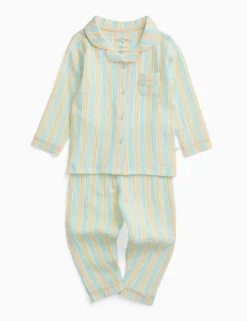 Pure Cotton Striped Pyjamas (0-8 Yrs)