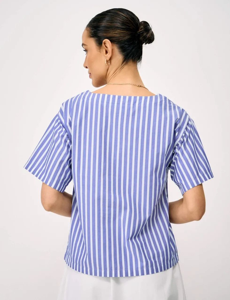 Pure Cotton Striped Relaxed Blouse