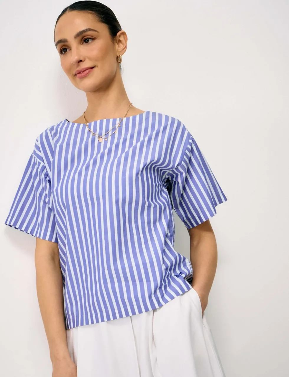 Pure Cotton Striped Relaxed Blouse