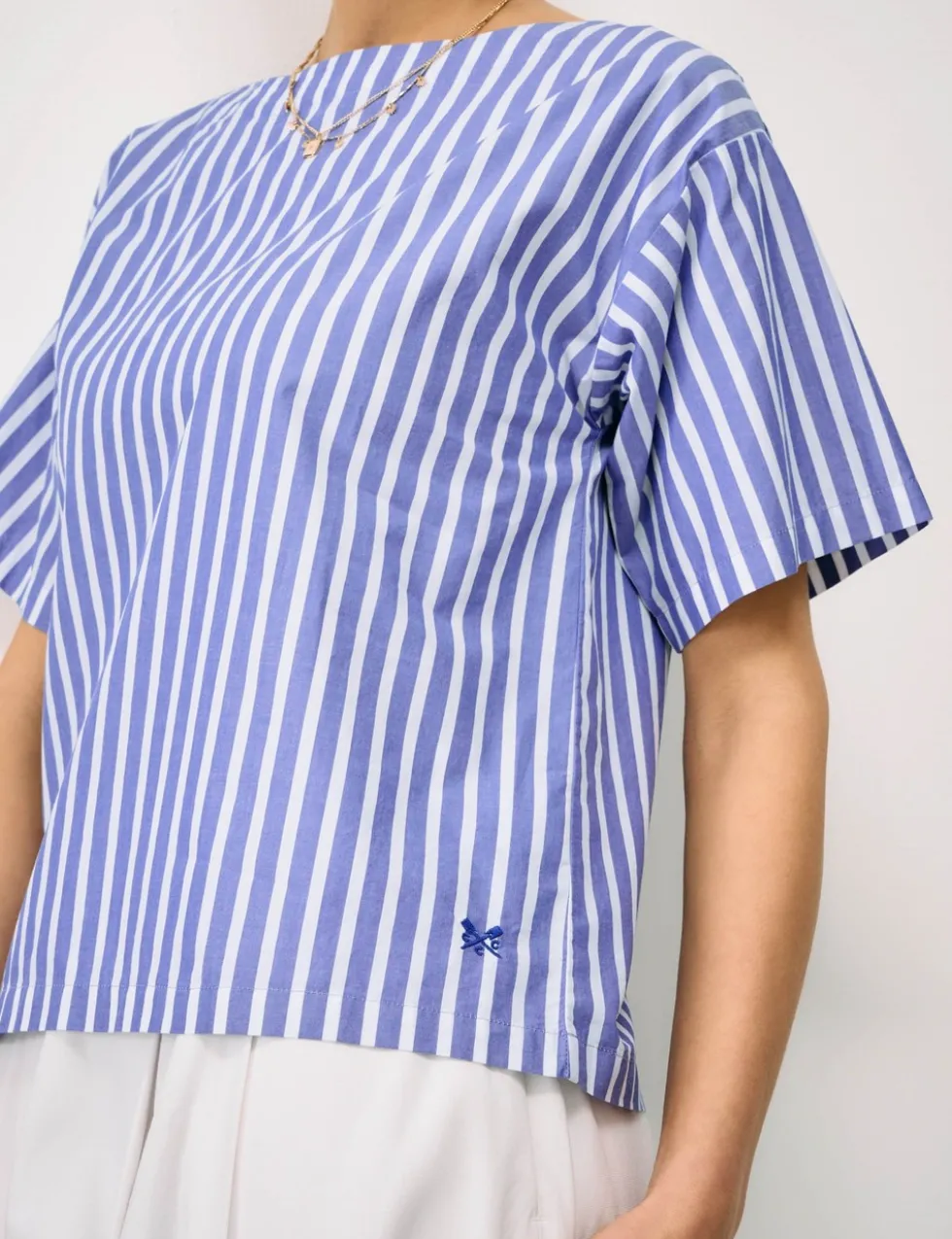 Pure Cotton Striped Relaxed Blouse