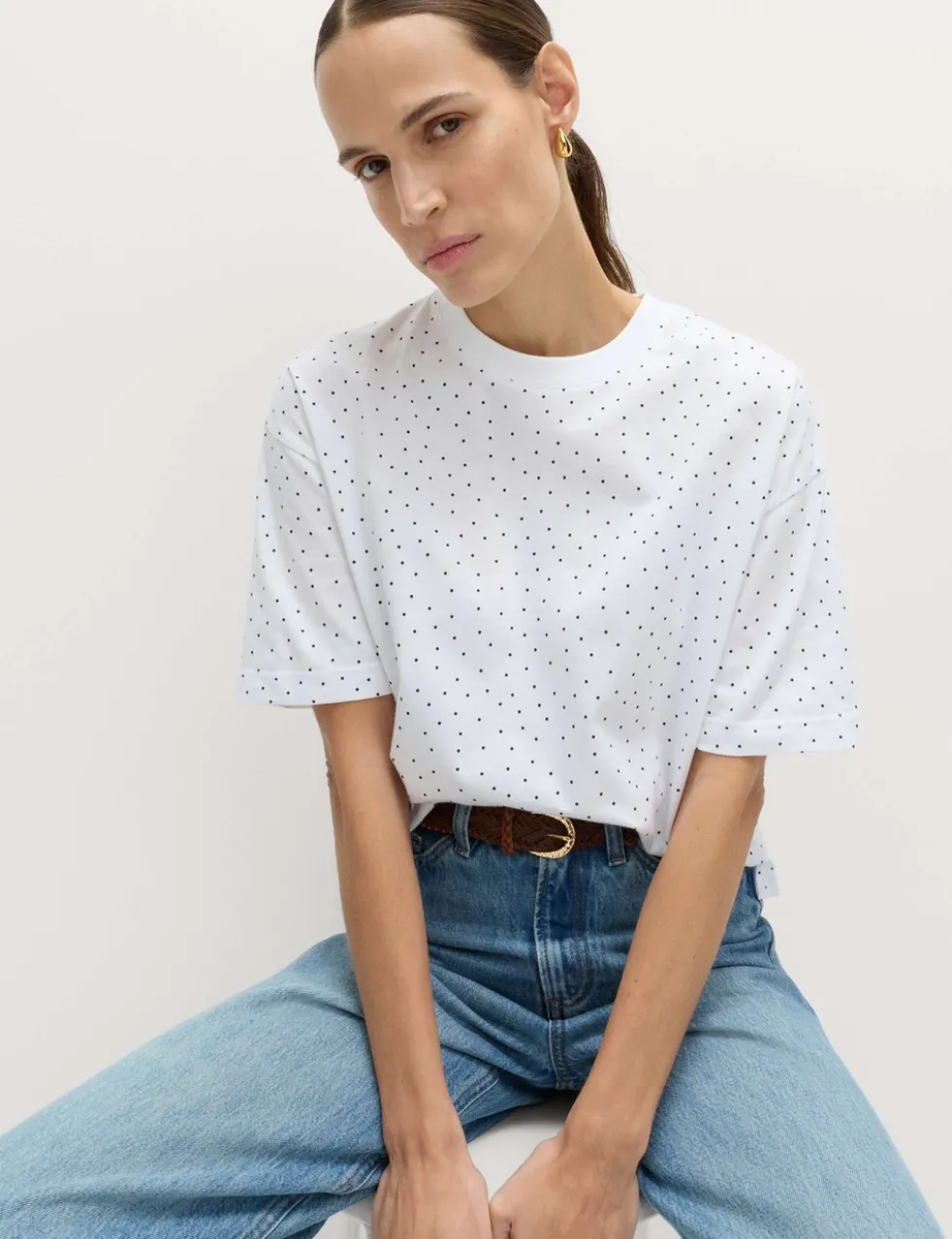 Pure Cotton Striped Relaxed Boxy T-Shirt