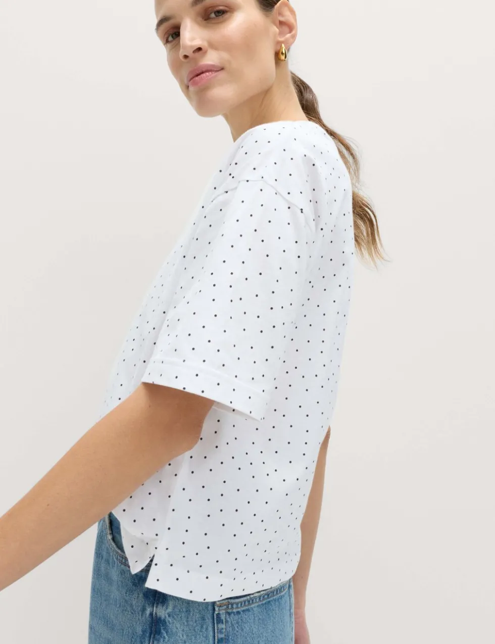 Pure Cotton Striped Relaxed Boxy T-Shirt