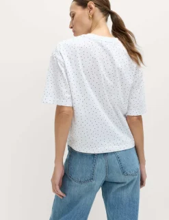 Pure Cotton Striped Relaxed Boxy T-Shirt
