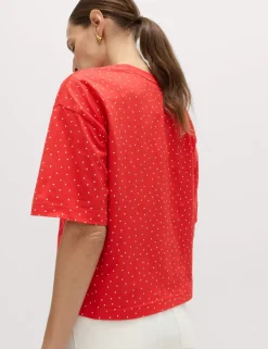 Pure Cotton Striped Relaxed Boxy T-Shirt
