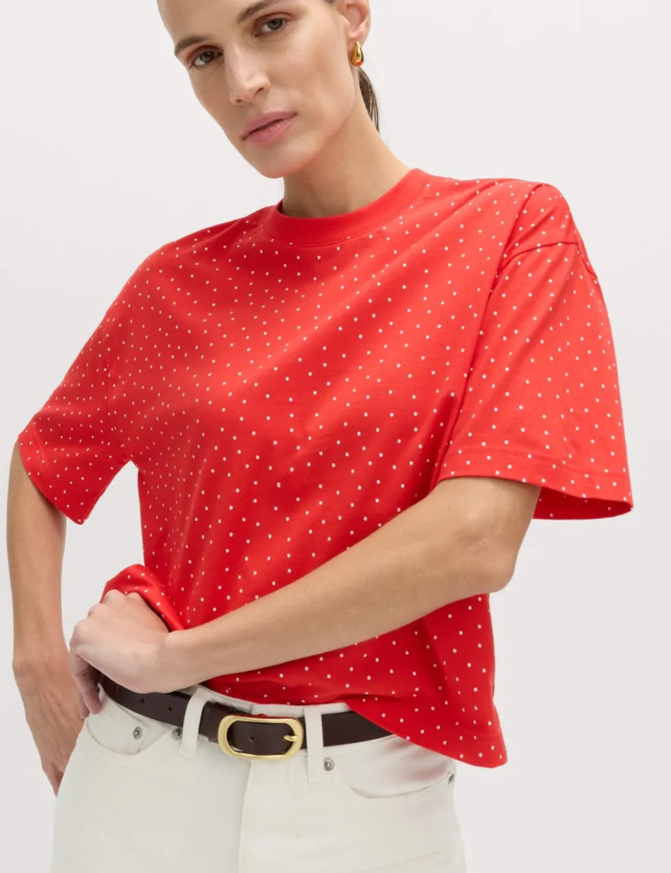 Pure Cotton Striped Relaxed Boxy T-Shirt