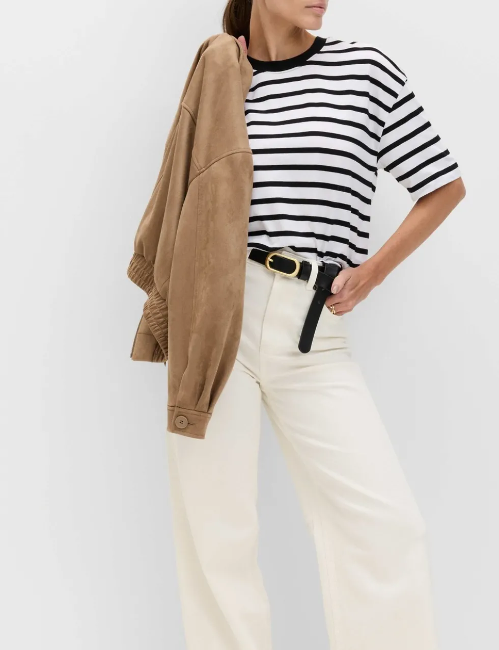 Pure Cotton Striped Relaxed Boxy T-Shirt