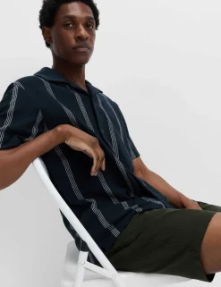 Pure Cotton Striped Revere Polo Shirt