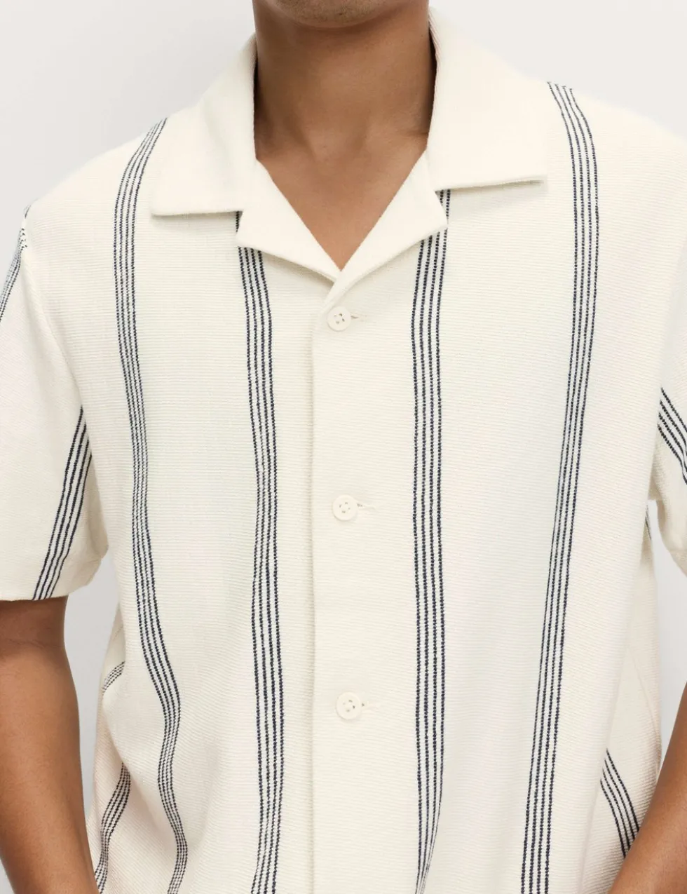 Pure Cotton Striped Revere Polo Shirt