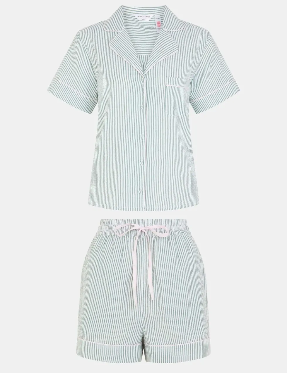 Pure Cotton Striped Revere Short Pyjama Set