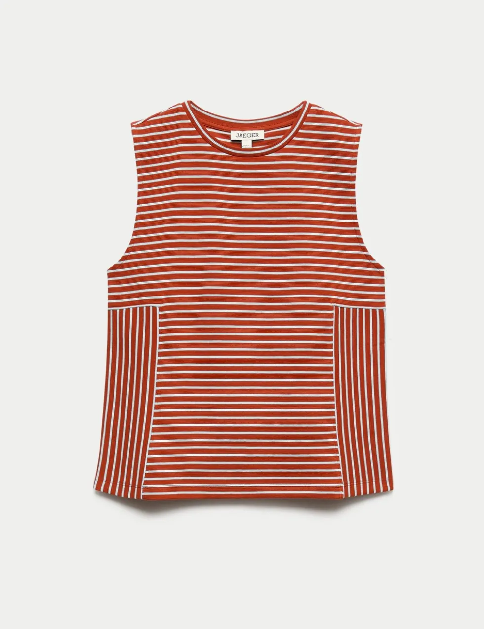 Pure Cotton Striped Ribbed Vest Top
