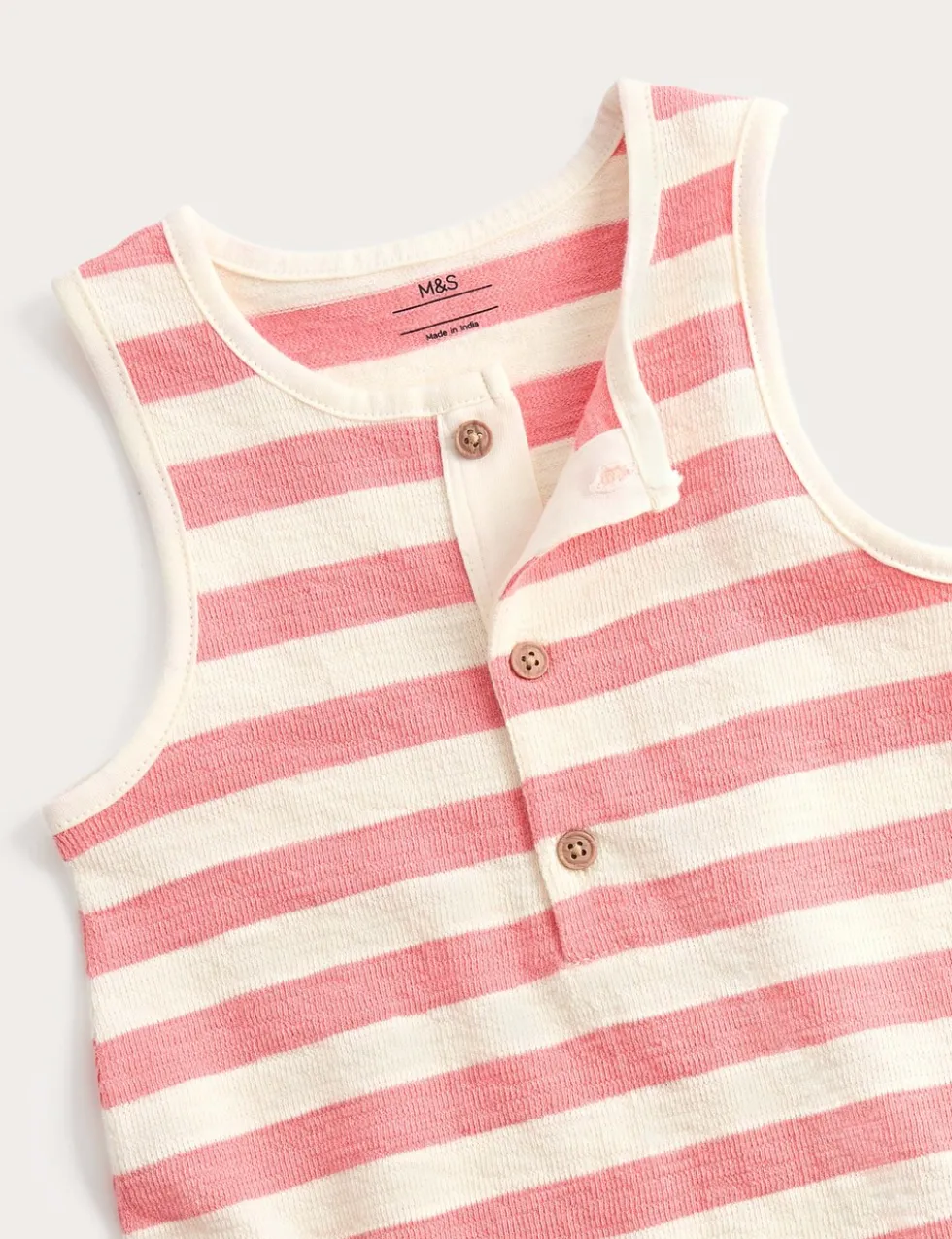 Pure Cotton Striped Romper (0-3 Yrs)