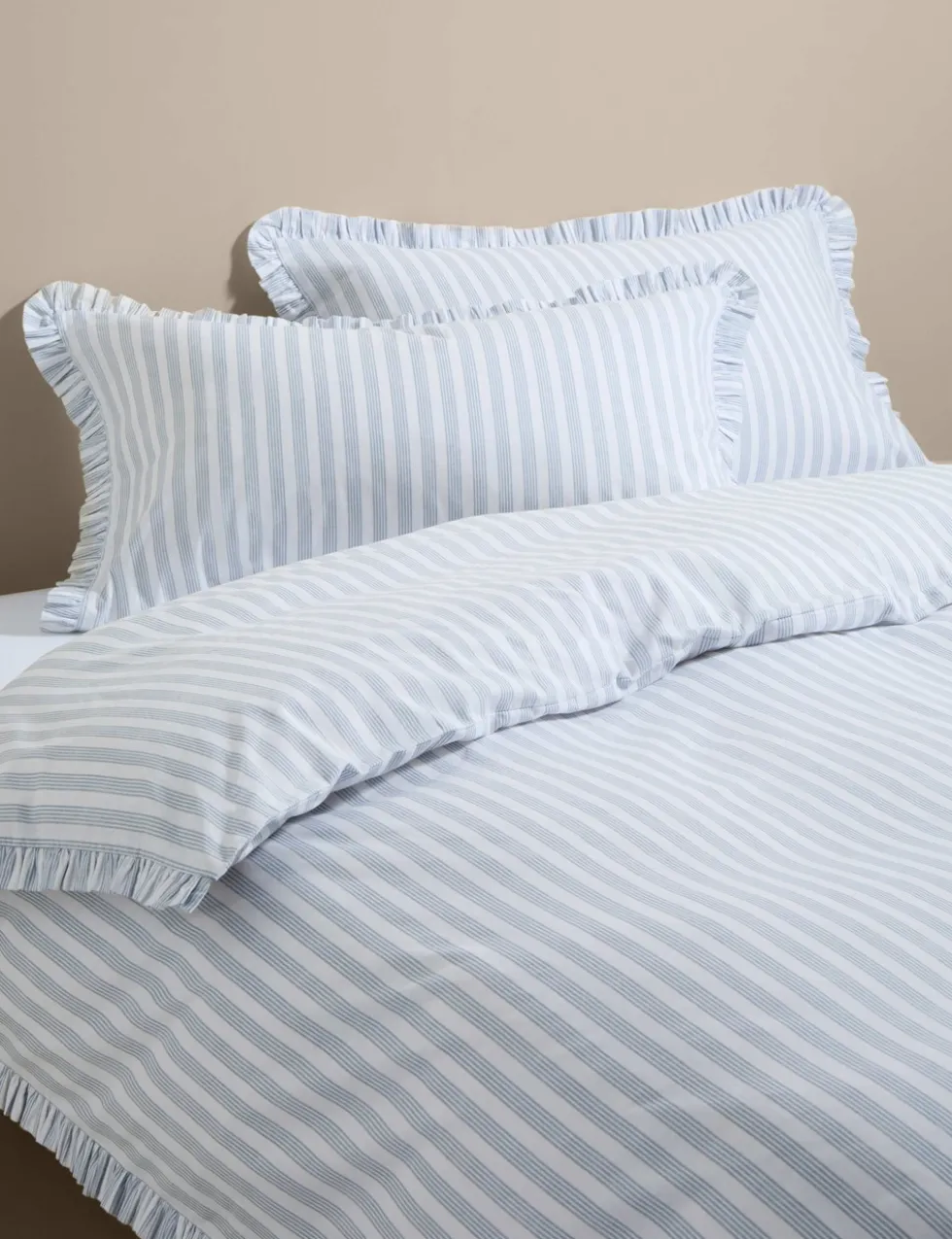 Pure Cotton Striped Ruffle Bedding Set