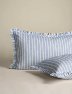 Pure Cotton Striped Ruffle Bedding Set