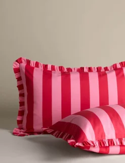 Pure Cotton Striped Ruffle Bedding Set