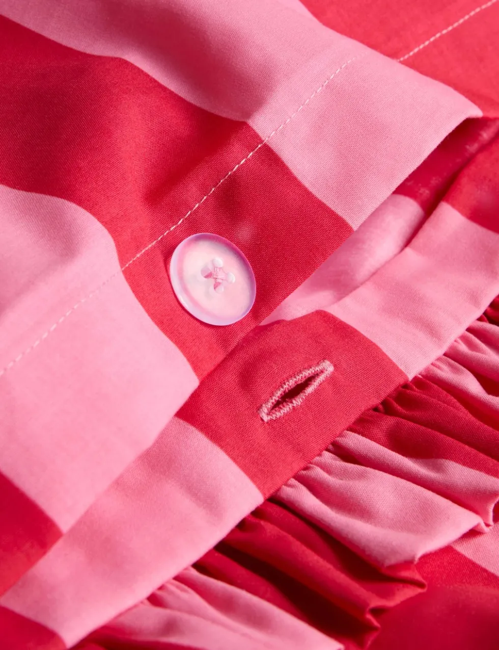 Pure Cotton Striped Ruffle Bedding Set
