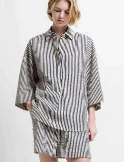 Pure Cotton Striped Seersucker Shirt