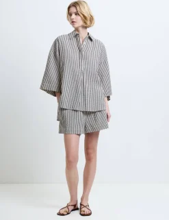 Pure Cotton Striped Seersucker Shirt