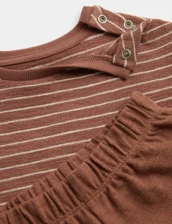 Pure Cotton Striped Shirt & Navy Shorts (0-5 Yrs)
