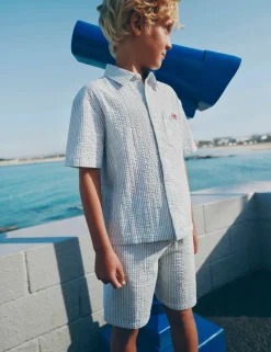 Pure Cotton Striped Shorts (6-16 Yrs)