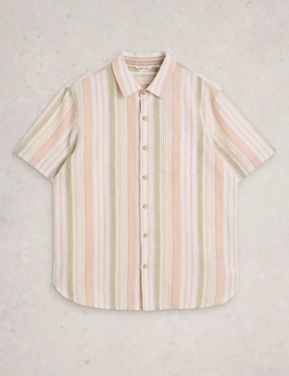 Pure Cotton Striped Short Sleeve Shirt