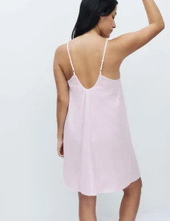 Pure Cotton Striped Short Chemise