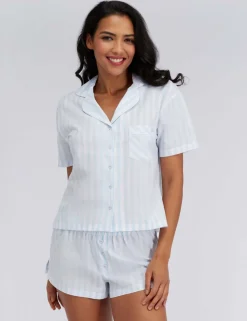 Pure Cotton Striped Shortie Set