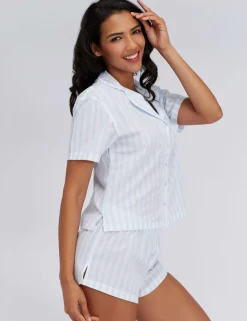 Pure Cotton Striped Shortie Set