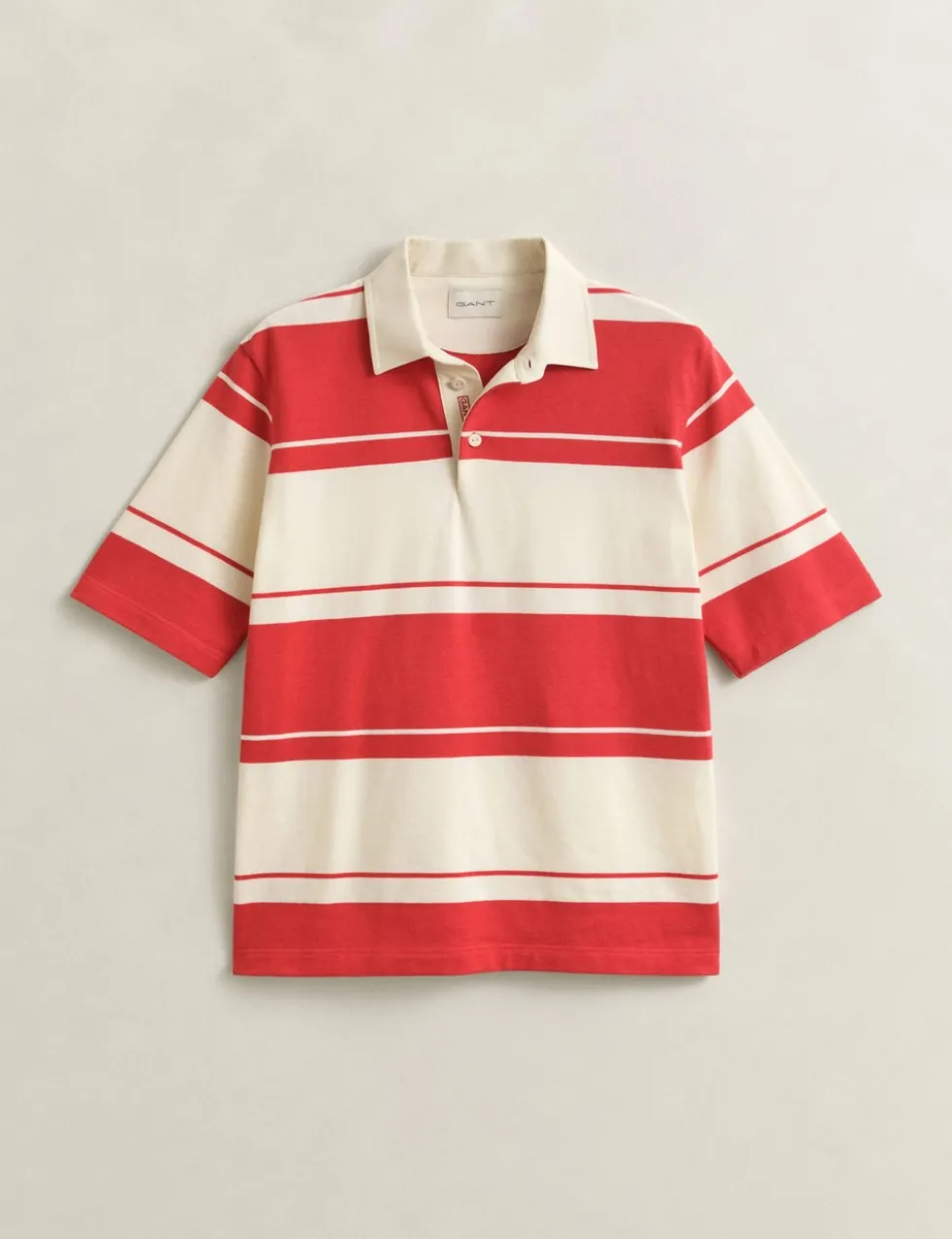 Pure Cotton Striped Short Sleeve Rugby Shirt