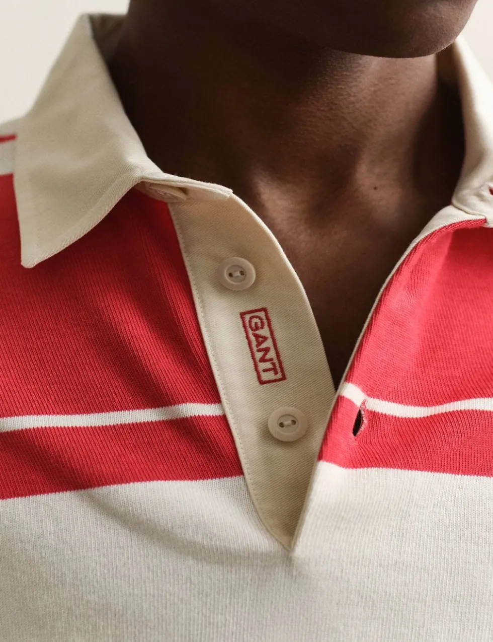 Pure Cotton Striped Short Sleeve Rugby Shirt