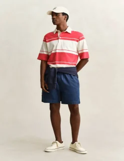 Pure Cotton Striped Short Sleeve Rugby Shirt