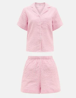 Pure Cotton Striped Shortie Set