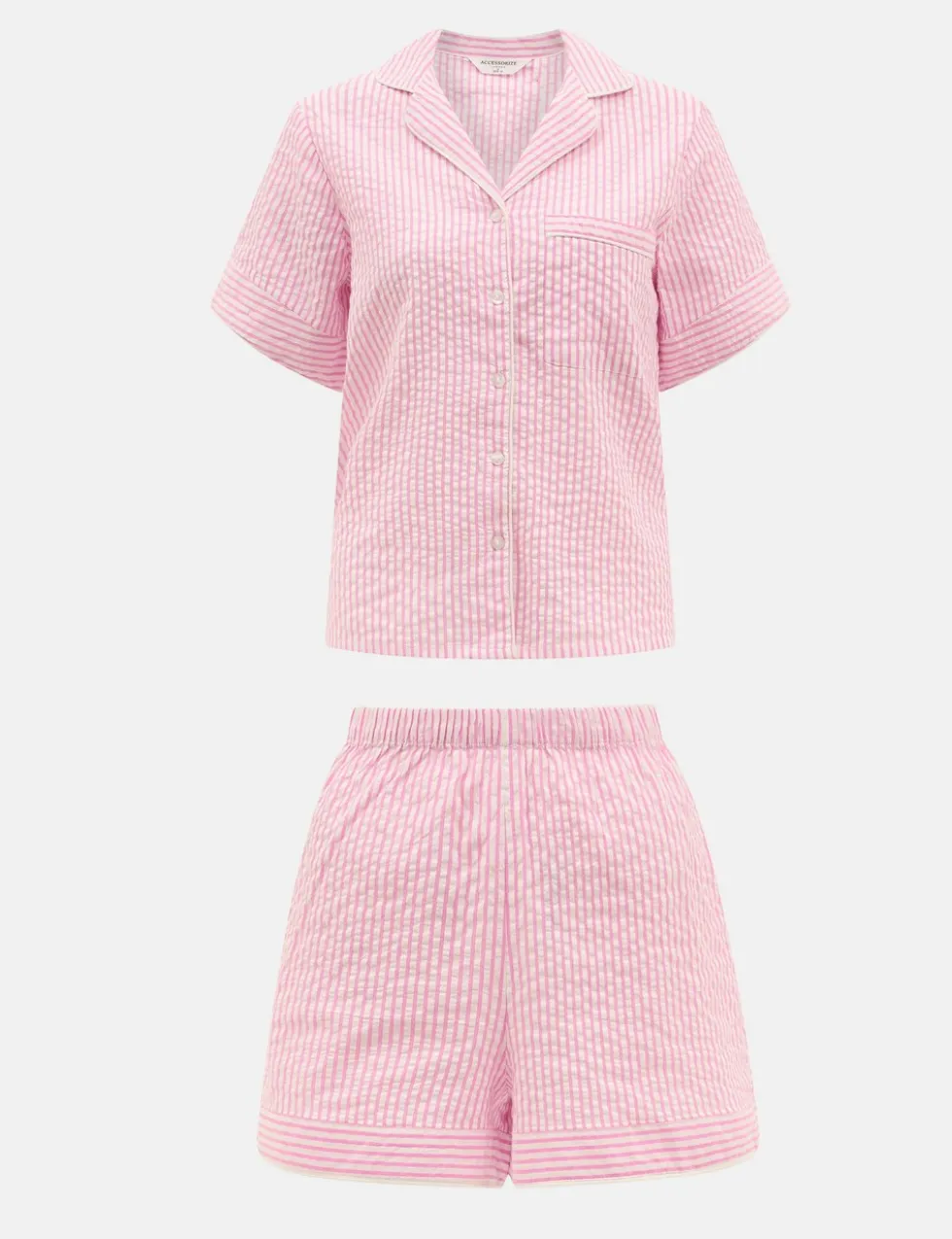 Pure Cotton Striped Shortie Set