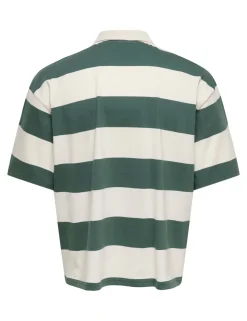 Pure Cotton Striped Short Sleeve Rugby Shirt