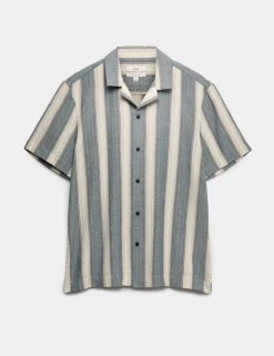 Pure Cotton Striped Short Sleeve Shirt