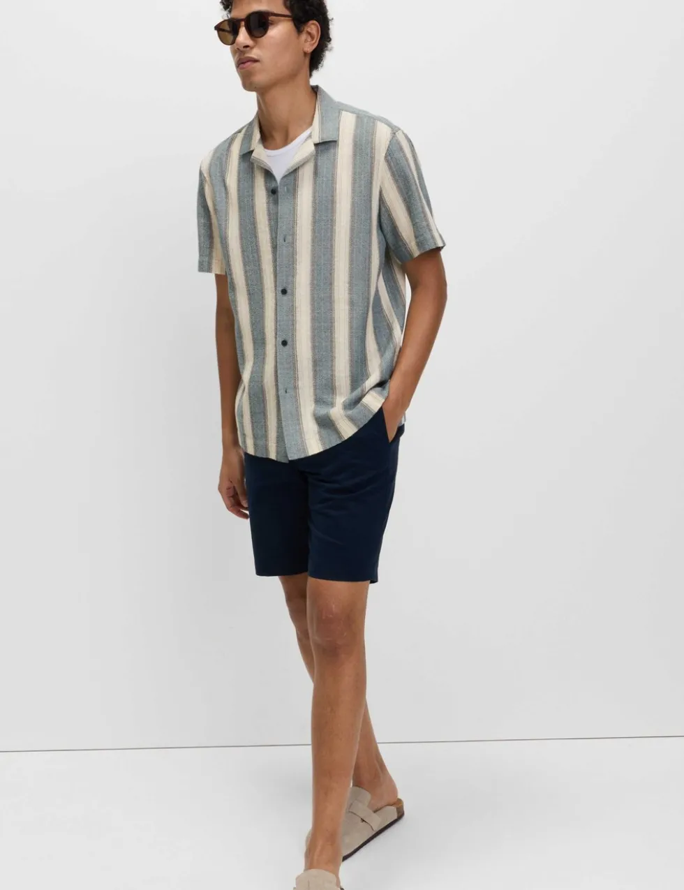 Pure Cotton Striped Short Sleeve Shirt