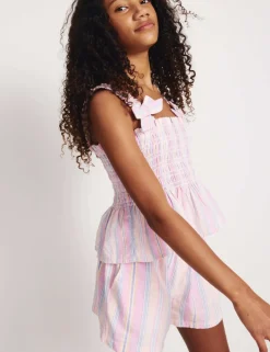 Pure Cotton Striped Shorts (6-16 Yrs)