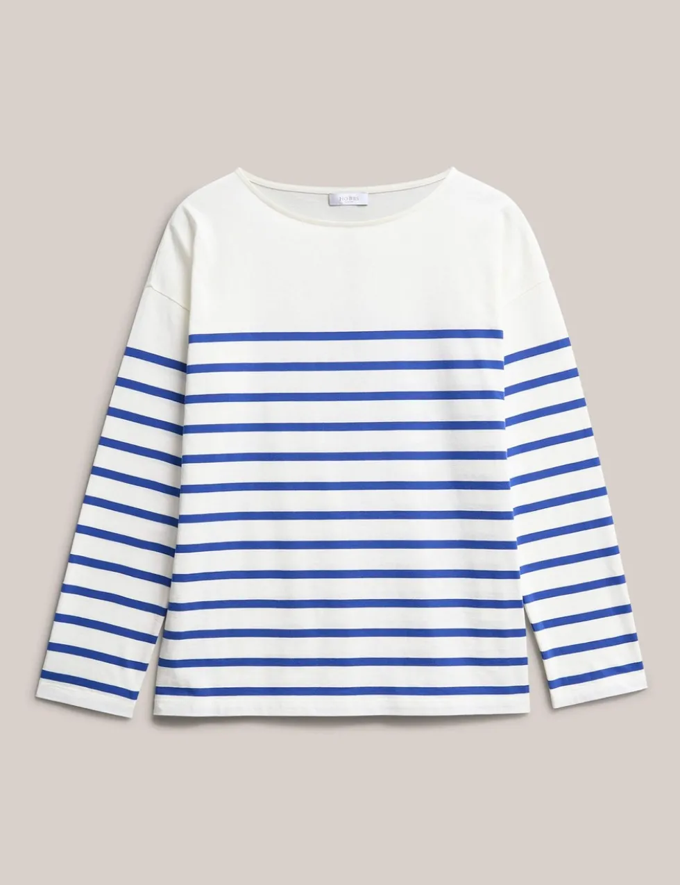 Pure Cotton Striped Slash Neck Top
