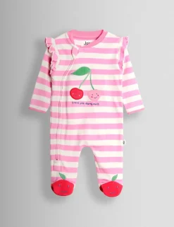 Pure Cotton Striped Sleepsuit (7lbs-12 Mths)