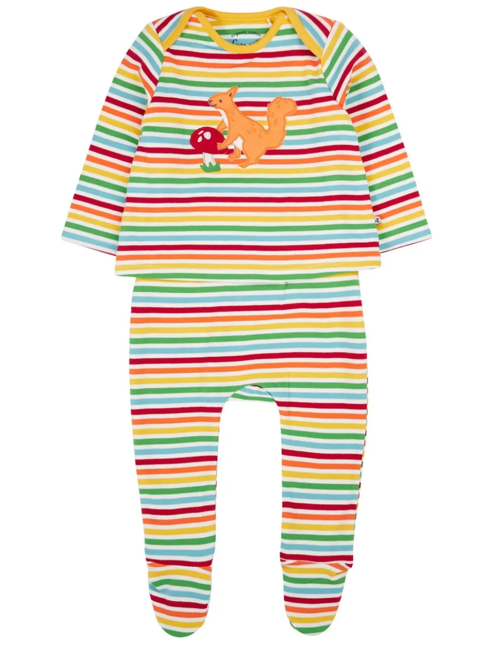 Pure Cotton Striped Squirrel Sleepsuit (0-18 Mths)