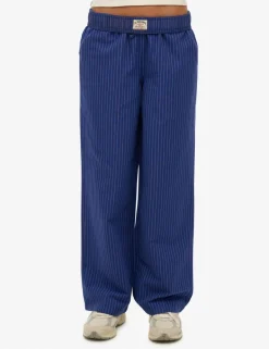 Pure Cotton Striped Straight Leg Trousers