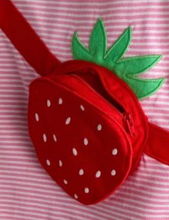 Pure Cotton Striped Strawberry Bag T- Shirt (6 Mths - 7 Yrs)