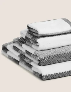 Pure Cotton Striped Textured Towel