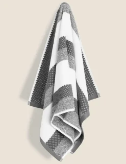 Pure Cotton Striped Textured Towel