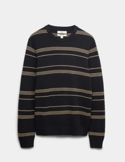 Pure Cotton Striped Textured Jumper